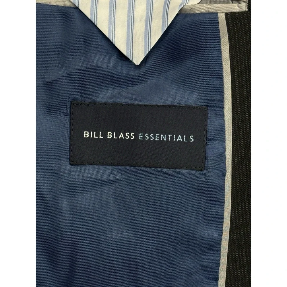 Bill‎ Blass Essentials Men's 46R Sport Coat Blazer Jacket Black Striped